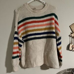 ✨SOLD✨ Oversized Rainbow Striped Sweater